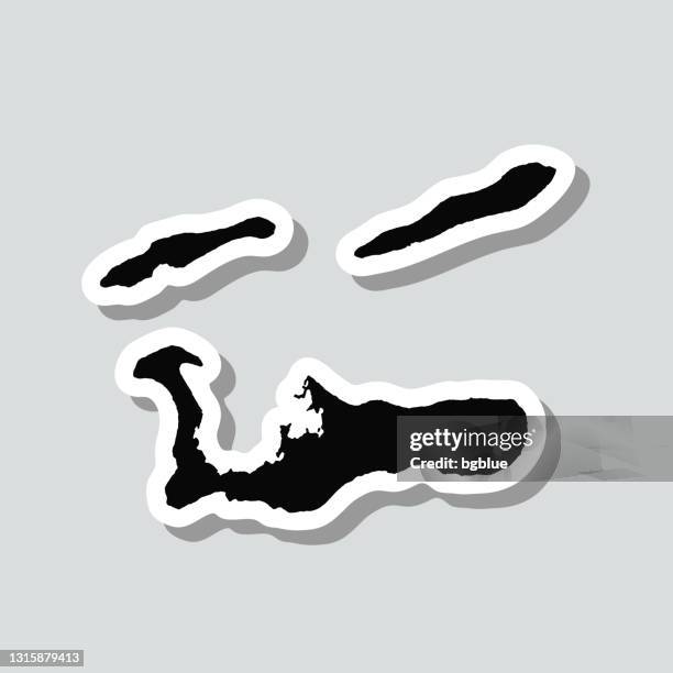 cayman islands map sticker on gray background - georgetown stock illustrations
