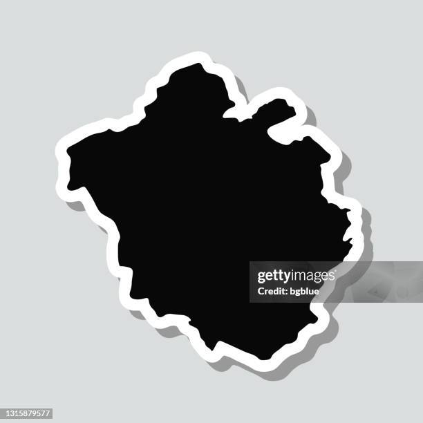 chandigarh map sticker on gray background - chandigarh stock illustrations