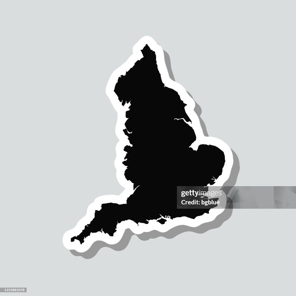 Gray Map England England Map Sticker On Gray Background High-Res Vector Graphic - Getty ...