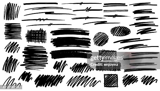 Formas de marcador de lápiz negro Formas de marcador de lápiz negro