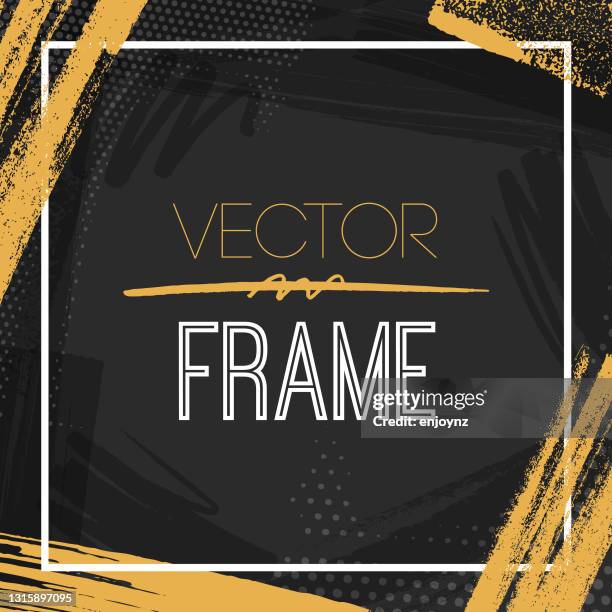 abstract square golden frame - birthday background stock illustrations