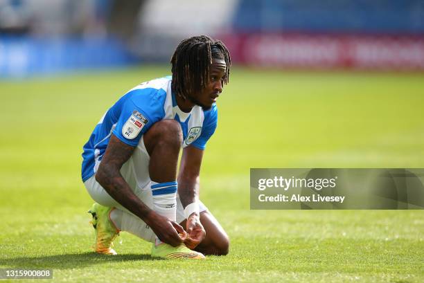 Rolando Aarons of Huddersfield Town during the Sky Bet Championship match between Huddersfield Town and Coventry City at John Smith's Stadium on May...