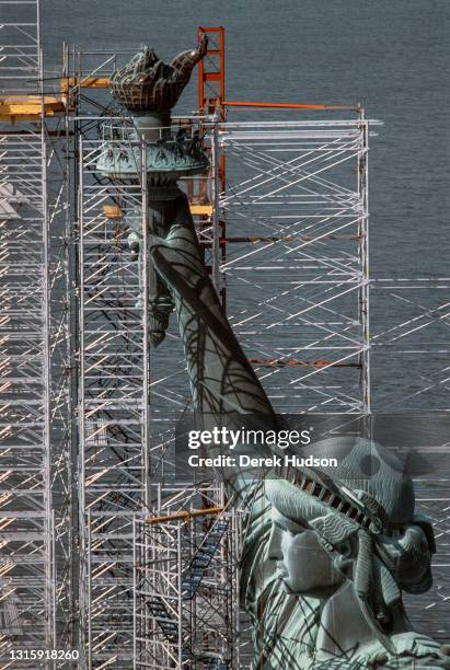 Centennial conservation and restoration of the colossal sculpture by the French sculptor Frédéric Auguste Bartholdi of the Statue of Liberty National...