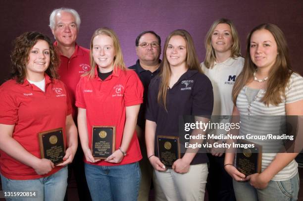 Photo by Tim Leedy 5/7/07Front L to R Alyssa Raven, Christine Mara, Jessica Yarnall Conrad Weiser, Courtney Papola Muhlenberg.Back L to R John "Doc"...