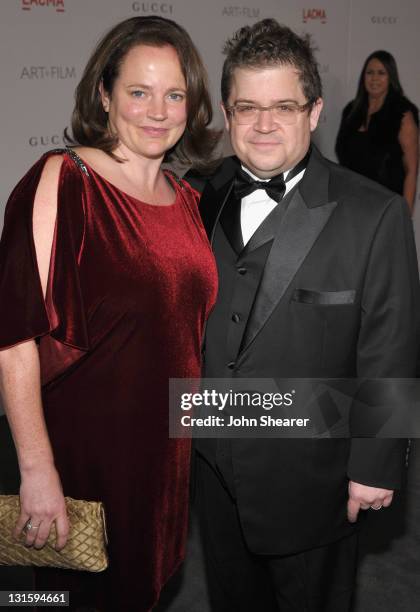 Actor Patton Oswalt and Michelle Eileen McNamara attend LACMA Art + Film Gala Honoring Clint Eastwood and John Baldessari Presented By Gucci at Los...