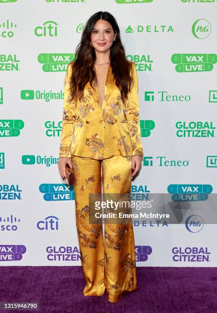 In this image released on May 2, Olivia Munn attends Global Citizen VAX LIVE: The Concert To Reunite The World at SoFi Stadium in Inglewood,...