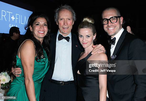 Dina Eastwood, honoree Clint Eastwood, actress Reese Witherspoon and agent Jim Toth attend LACMA Art + Film Gala Honoring Clint Eastwood and John...