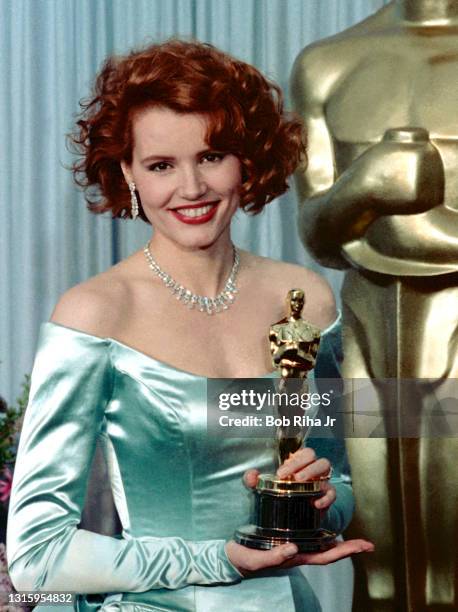 Oscar Winner Geena Davis at the 61st Annual Academy Awards Show, March 29, 1989 in Los Angeles, California.