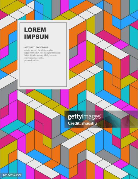 Structured Geometric Pattern Abstract Color 3d Geometric Structure Pattern Poster Background High ...