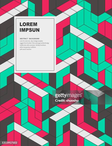 3d geometric grid pattern background for brochure covering - arranging stock illustrations