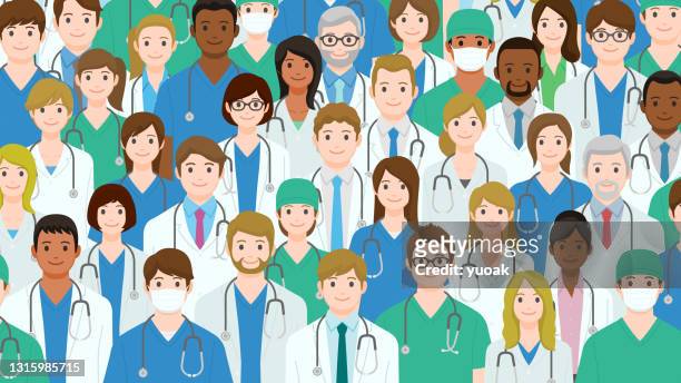 group of health care workers. - doctor stock illustrations