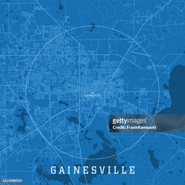 gainesville fl city vektor straßenkarte blauer text - gainesville florida stock-grafiken, -clipart, -cartoons und -symbole