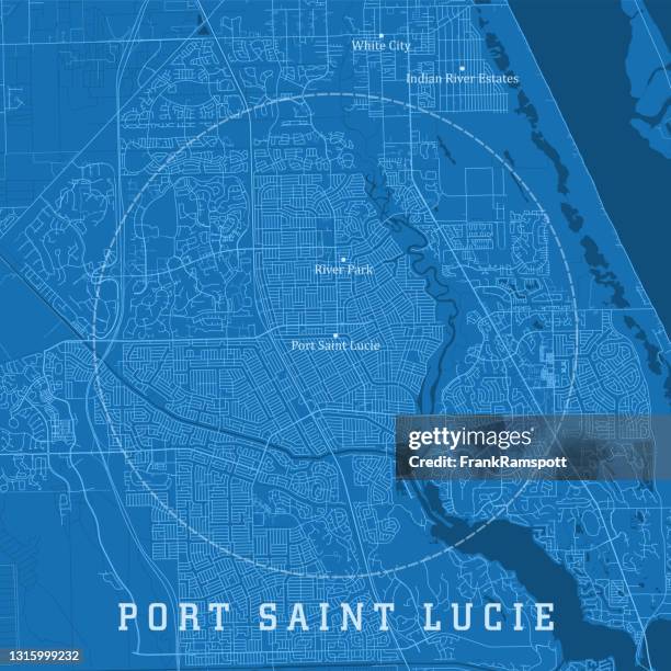 port saint lucie fl city vector road map blue text - indian river lagoon stock illustrations