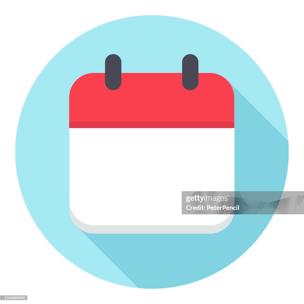 Calendar Icon - Round Empty Calendar Leaf. Template