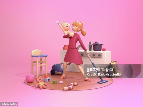 41 Mom Cleaning Cartoon Photos and Premium High Res Pictures - Getty Images
