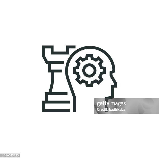 mental agility line icon - hysteria stock-grafiken, -clipart, -cartoons und -symbole