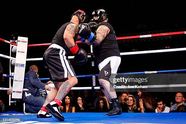 Radio personality Joey Buttafuoco fight Lou Ballera during "Celebrity Fight Night" At The Avalon on November 5, 2011 in Hollywood, California.