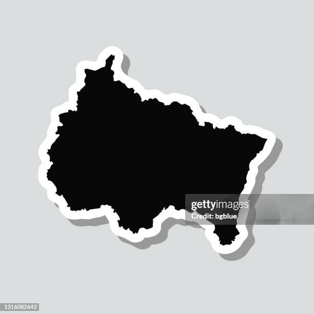 grand est map sticker on gray background - strasbourg stock illustrations