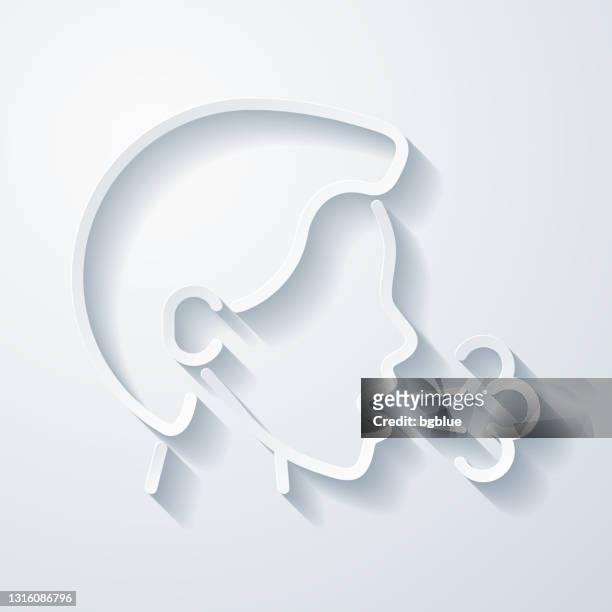 cough. icon with paper cut effect on blank background - saliva bodily fluid stock illustrations