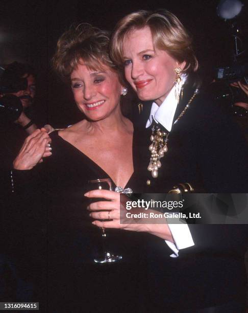 Barbara Walters and Diane Sawyer attend the Museum of Television and Radio Gala Honoring Mike Nichols and Elaine May at the Waldorf Astoria Hotel in...