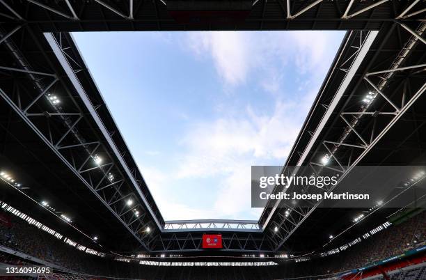 General view inside the stadium prior to the Second Bundesliga match between Fortuna Düsseldorf and Karlsruher SC at Merkur Spiel-Arena on May 03,...