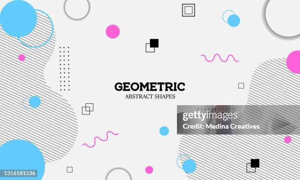 ilustraciones, imágenes clip art, dibujos animados e iconos de stock de fondo de formas geométricas de diseño plano - fun stock illustrations