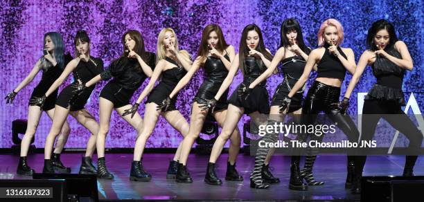 Attends TWICE's 7th Mini Album 'FANCY YOU' Release Showcase at Yes24 Live Hall on April 22, 2019 in Seoul, South Korea.