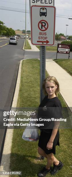 Photo Ryan McFadden 200501629 Tracy L Miller of Reading works at Applebee's in wyomissing and takes the bus to and from work. BARTA changed the route...