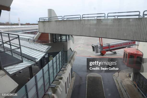 Shuttered Terminal A stands at former Tegel Airport on May 04, 2021 in Berlin, Germany. Tegel Airport, which closed to flight traffic on November 8...