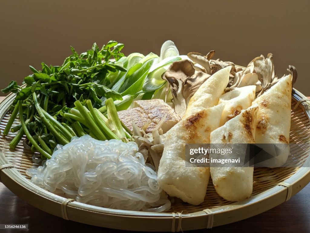 Japanese Hot Pot with Kiritanpo (Mashed Rice), Akita Prefecture, Japan