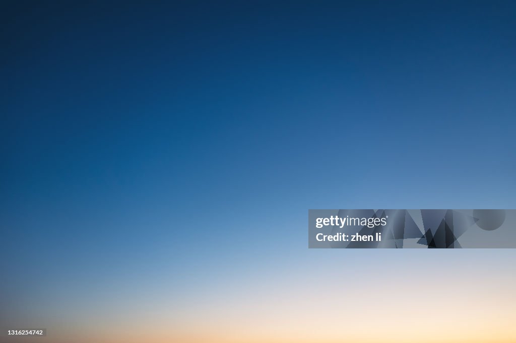 Gradual color of the sky at sunrise
