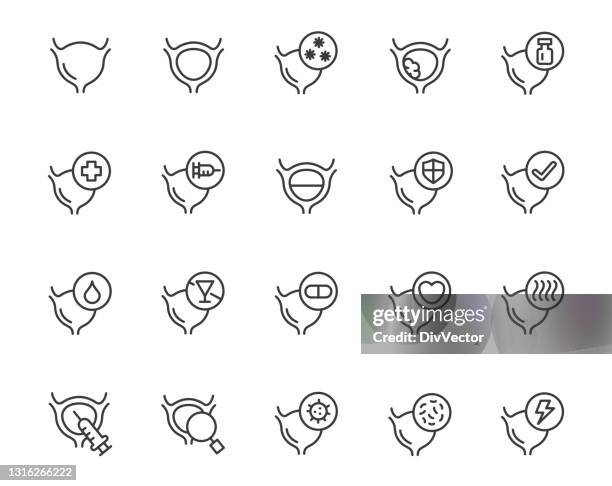 bladder icon set - pee pee stock illustrations