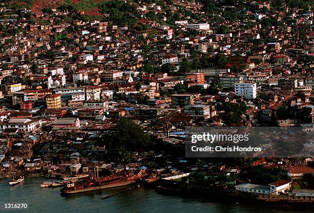 Ten years of civil war have taken their toll on Freetown, Sierra Leone, shown June 10, 2001. Sierra Leone, beset for the last ten years by a brutal...