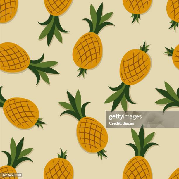 pineapple seamless pattern. - pineapple plant stock illustrations