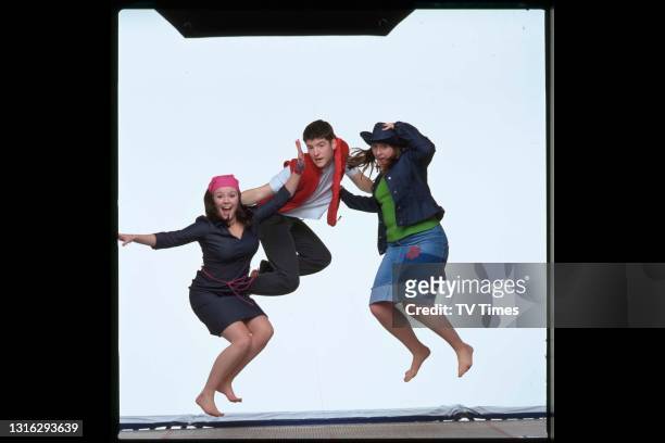 Eastenders actors Charlie Brooks, James Alexandrou and Natalie Cassidy, who play Janine Butcher, Martin Fowler and Sonia Jackson respectively, circa...