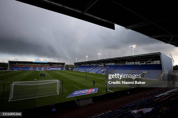 General view inside the stadium ahead of the Sky Bet League One match between Shrewsbury Town and Ipswich Town at Montgomery Waters Meadow on May 04,...