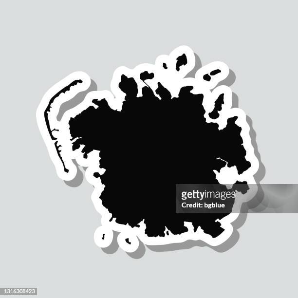 micronesia map sticker on gray background - pohnpei stock illustrations