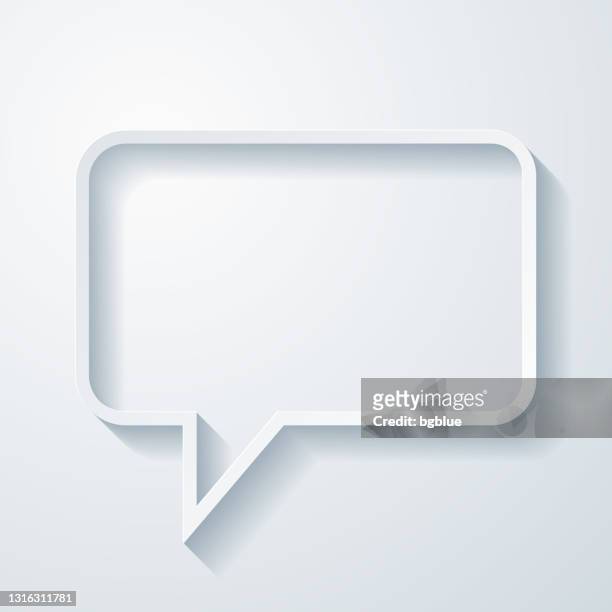 speech bubble. icon with paper cut effect on blank background - instant messaging stock illustrations
