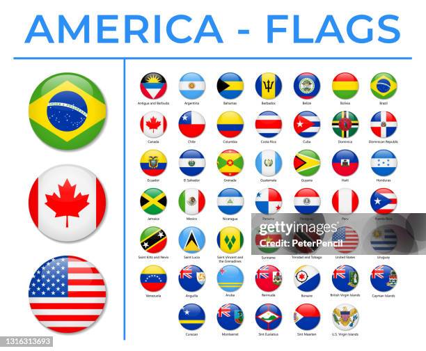 ilustraciones, imágenes clip art, dibujos animados e iconos de stock de banderas del mundo - américa - norte, centro y sur - vector round circle iconos brillantes - bandera venezuela