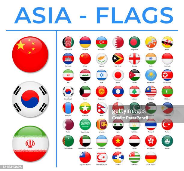 weltflaggen - asien - vector round circle glossy icons - nepali flag stock-grafiken, -clipart, -cartoons und -symbole