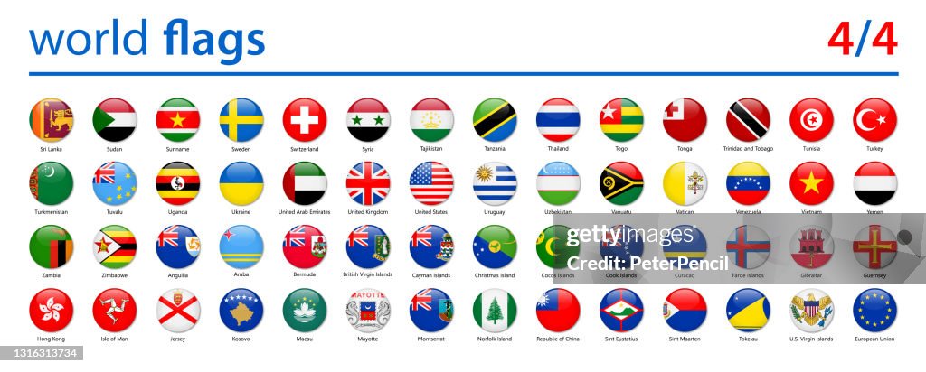 World Flags - Vector Round Glossy Icons - Part 4 of 4