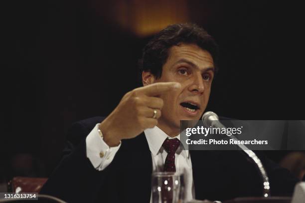 Assistant Secretary of Housing and Urban Development Andrew Cuomo testifies before the US Senate Committee on Banking, Housing and Urban Affairs,...