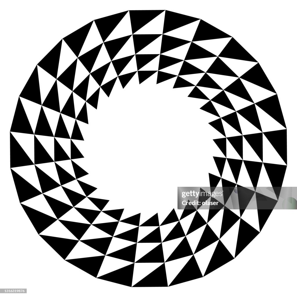 Triangle With Check Block Pattern Checked Triangle Pattern In Four Orbits Around Copy Space High-Res ...