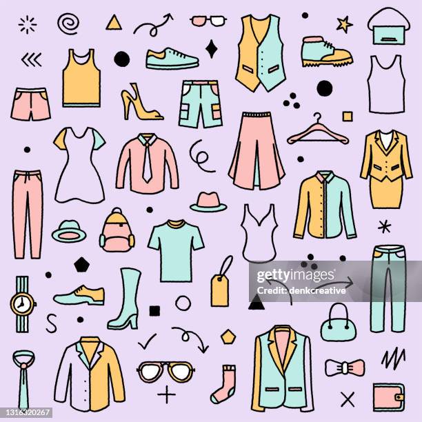 apparel manufacturing seamless pattern illustration - embroidery thread stock illustrations