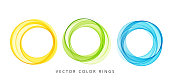 Vector abstract colorful round lines isolated on white background. Design element for modern concept.