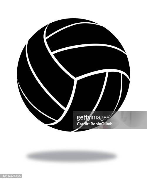 schwarzes volleyball-symbol - beach volleyball stock-grafiken, -clipart, -cartoons und -symbole