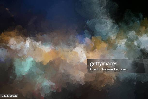 abstract multi colored oil painting background with brush strokes. - acrylverf stockfoto's en -beelden