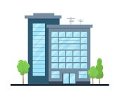 Modern city building exterior. Office center or business house.
