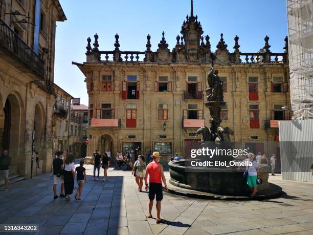 praça praza das praterias em santiago de compostela - santiago de compostela - fotografias e filmes do acervo