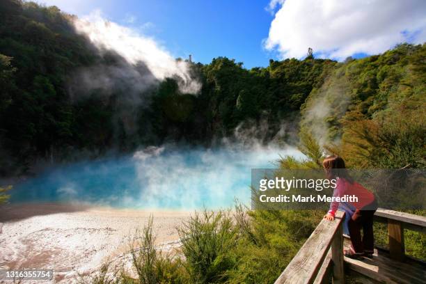 inferno crater - rotorua stock pictures, royalty-free photos & images